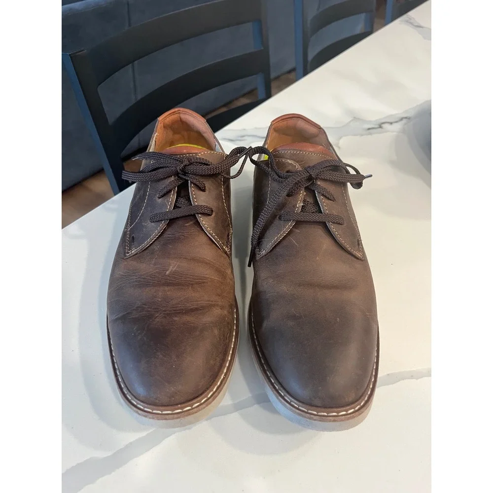 Florsheim Norwalk Plain‎ Toe Oxford Comfortech Brown Leather Derby Shoes 7.5M